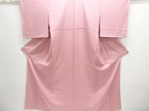 未使用品　駒絽亀甲に草花模様刺繍一つ紋付け下げ色無地着物